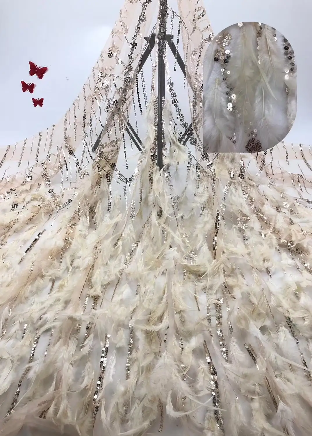 Кружевная ткань с блестками французский тюль из тюля сеткой и для платья DYS152