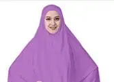 10light purple Новинка, большой размер, длинный рукав, хиджаб, Женская молитвенная одежда(145~ 160 см), белый, черный, кофейный, верблюжий, розовый, синий, фиолетовый, коричневый, зеленый - Цвет: 10light purple