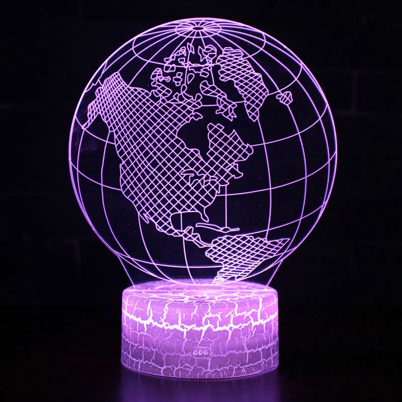 

Map of the Americas theme 3D Lamp LED night light 7 Color Change Touch Mood Lamp Christmas present Dropshippping