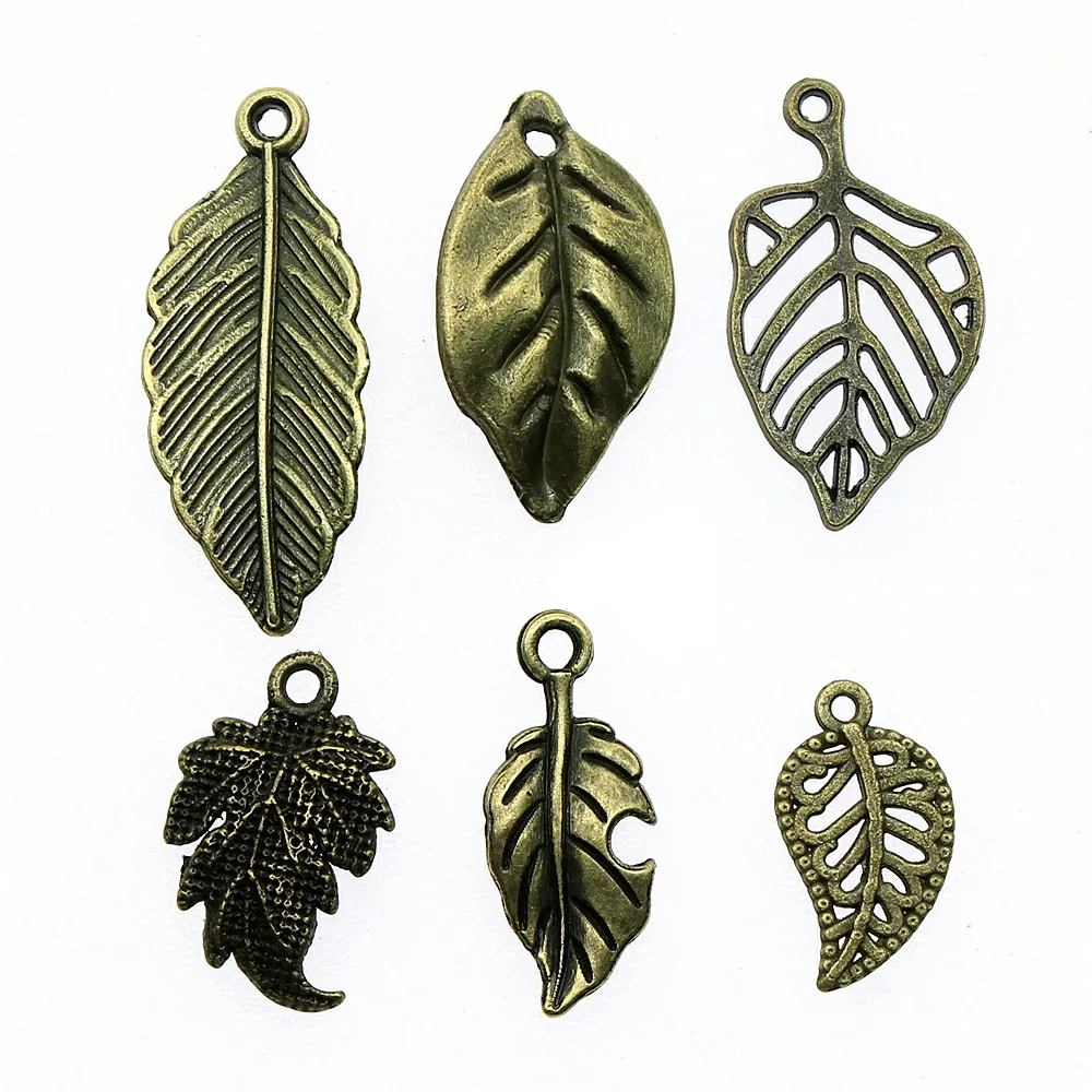 20pcs Small Leaf Pendant Charms Antique Bronze Color Leaf Charms Jewelry DIY Vintage Leaf Charms For Bracelet Making