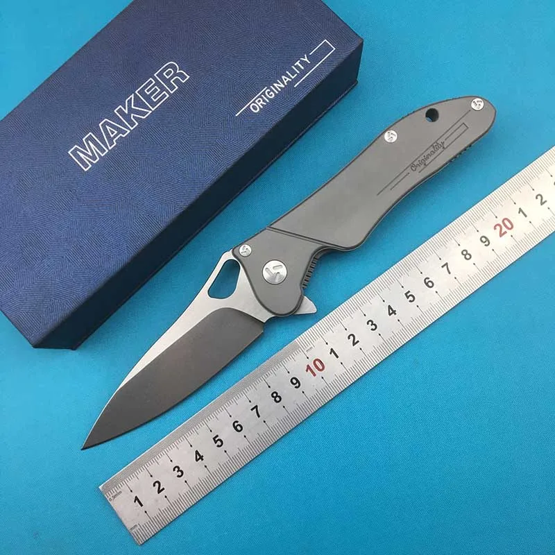 Maker3 дизайн флип складной нож подшипник S35VN лезвие TC4 titanium Сплав Ручка Открытый Кемпинг фрукты нож, нож для повседневного использования