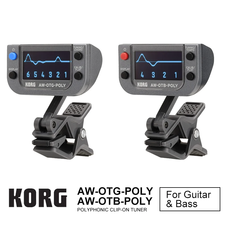 Korg AWOTG AWOTB AWOTG-POLY AWOTB-POLY полифонный клип-на гитарный тюнер регулировщик низких частот 0,1 центов тюнер для гитары, бас