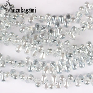 Light blue 5*7 мм крест отверстие воды в форме капель стекло кристалл слеза бусины 98 шт./лот для DIY бисера Шторы Изготовление ювелирных аксессуаров - Цвет: Light blue