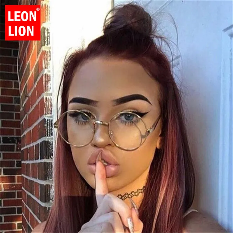 LeonLion, круглые плоские солнцезащитные очки для женщин, винтажные прозрачные линзы, металлические очки, уличные, для вождения, Oculos De Sol Feminino UV400