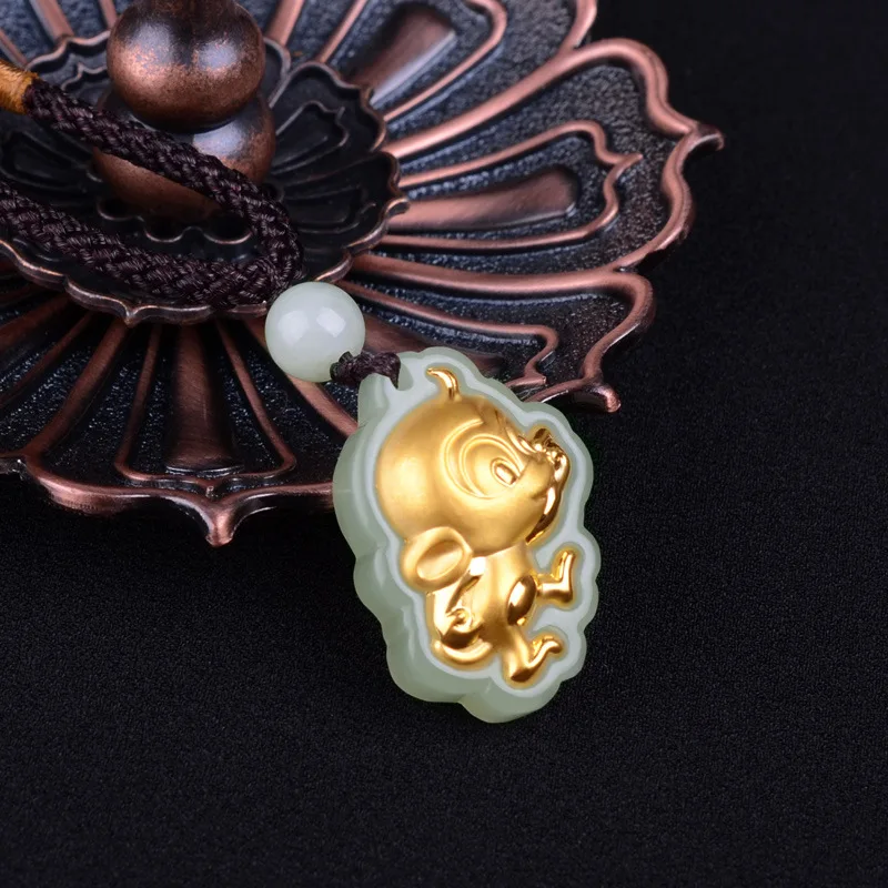 

24K yellow gold inside 100% monkey Zodiac pendant 1 pieces