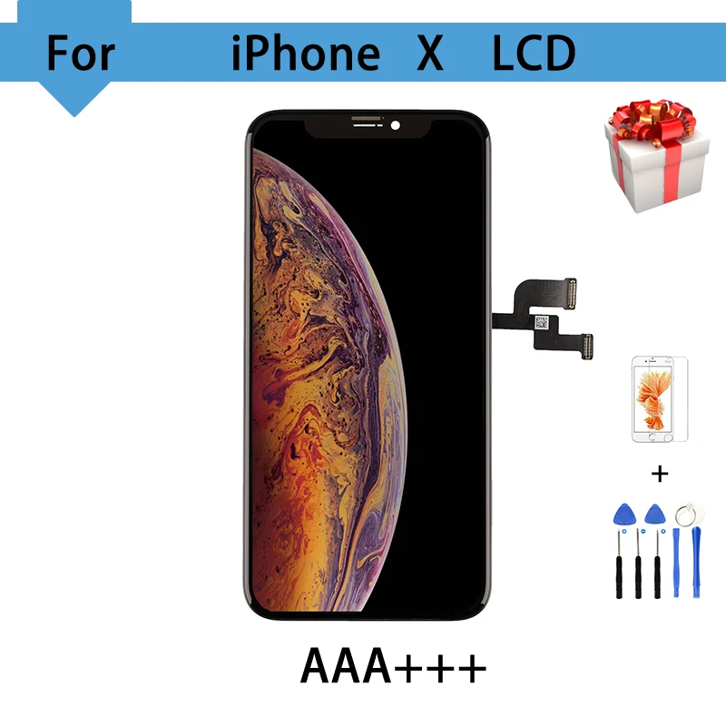 ЖК дисплей AMOLED 5 8 дюйма для iPhone X сенсорный экран бесплатные инструменты