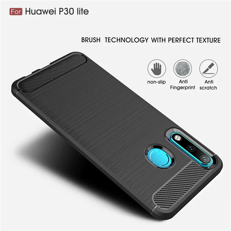 Мягкий силиконовый чехол из ТПУ для Huawei P30 Lite Pro противоударный углеродного