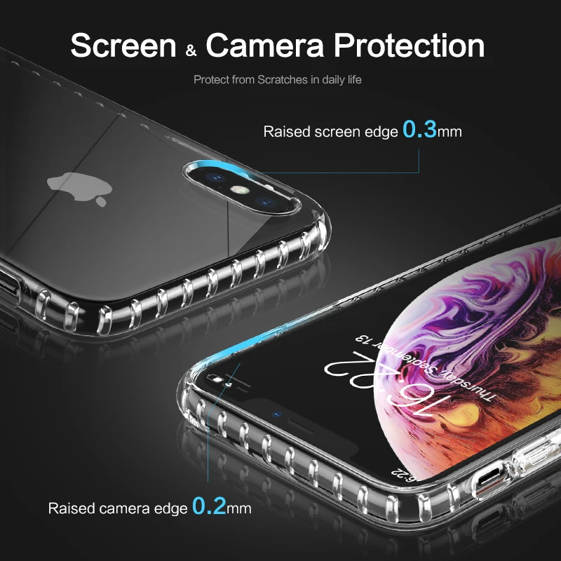 Противоударный чехол FLOVEME для iPhone X XS Max ультратонкие чехлы-подушки безопасности