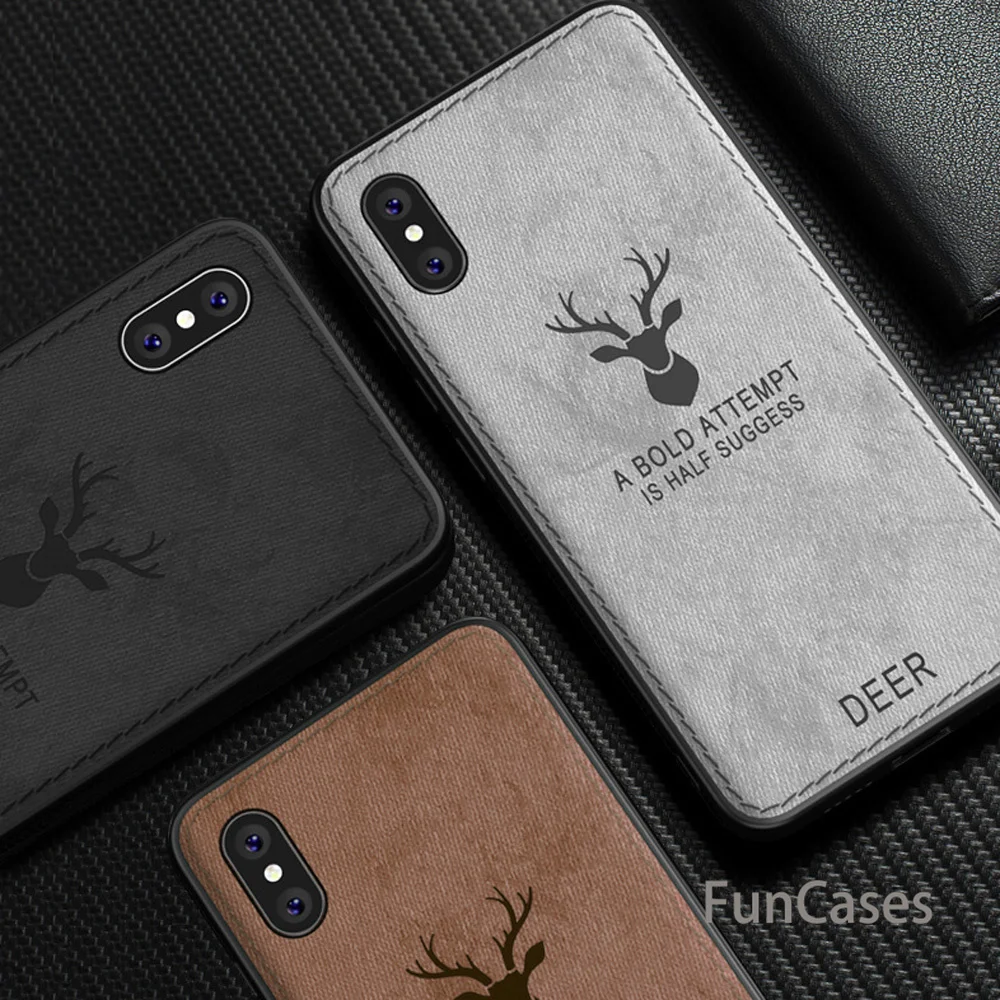 Для iPhone XS Max чехол одежда в стиле ретро кожа олень шаблон для XR 6 7 8 Plus X ткань мягкий