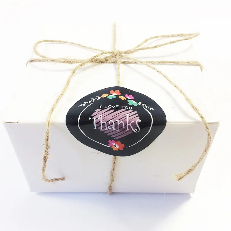 800 шт./лот черно розовая серия спасибо круглая клейкая крафт наклейка для выпечки