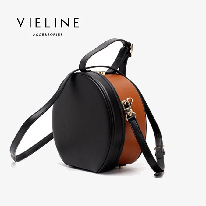 2018 Весенняя модная женская сумка из натуральной кожи через плечо кожаная круглая