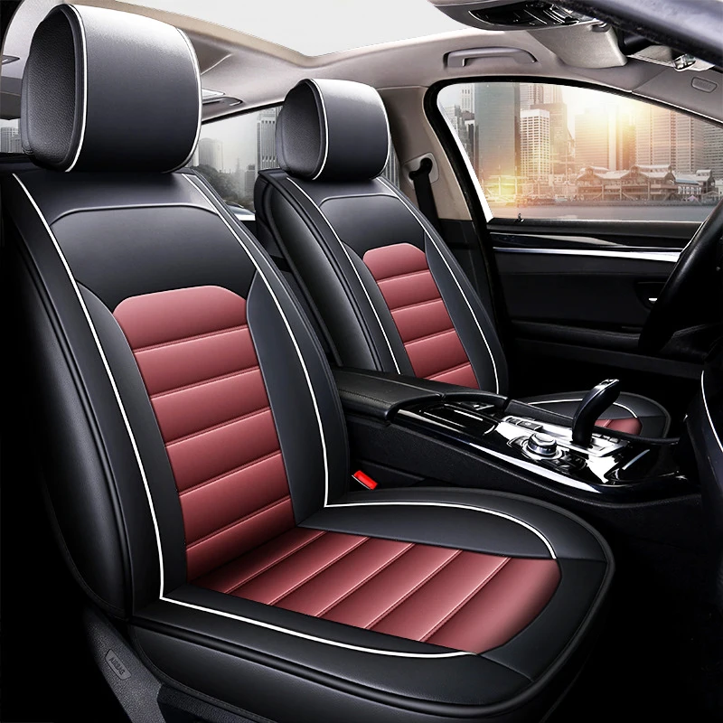Чехол для сиденья автомобиля четыре сезона использования подушки сиденья автомобиля подходит для 95% 5 моделей сидений автомобиля pu кожаный чехол для сиденья