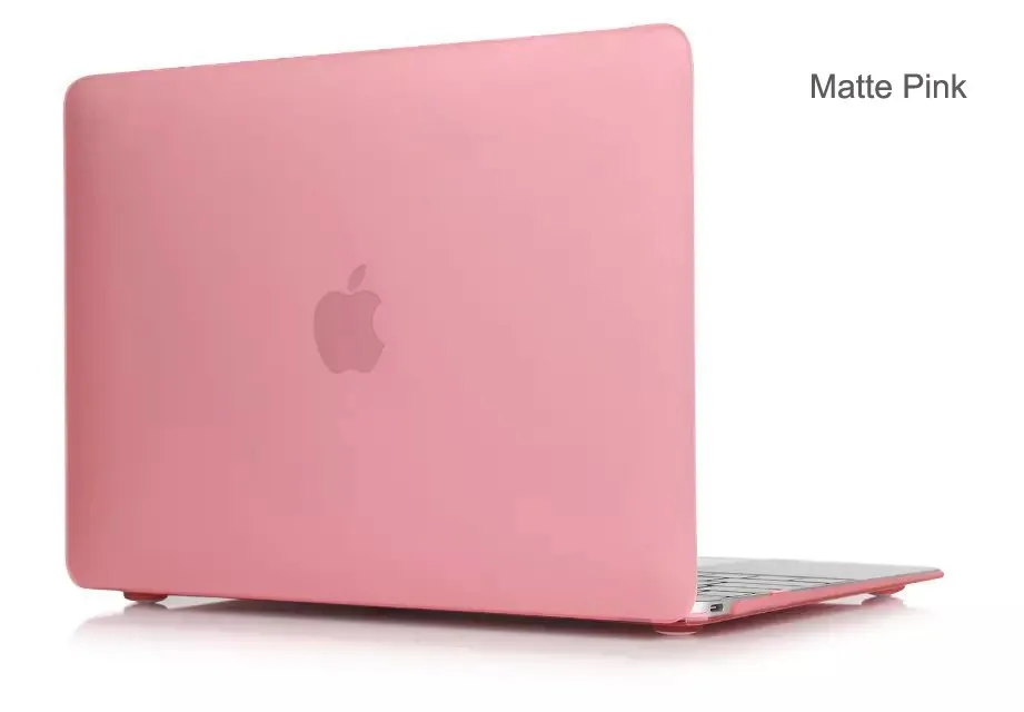 Прорезиненный кристалл/матовый Прочный чехол для ноутбука чехол для Macbook Pro 13 15 retina Air 11 13+ крышка клавиатуры с логотипом - Цвет: matte pink