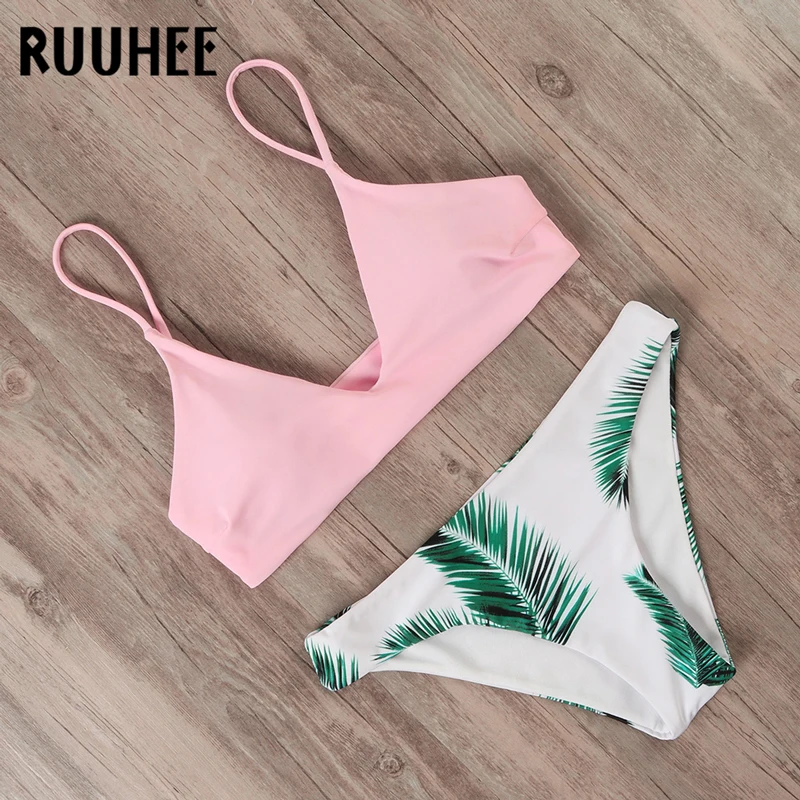 

RUUHEE Bikini Push Up Swimsuit Swimwear Women Solid Micro Bikini Set 2019 Bathing Suit Women Padded Summer Beach Wear Biquinis