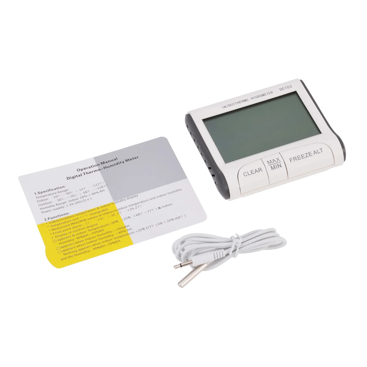 New LCD Digital Thermometer Hygrometer Temperature Indoor Convenient Sensor Humidity Meter Gauge Instruments Cable | Детали