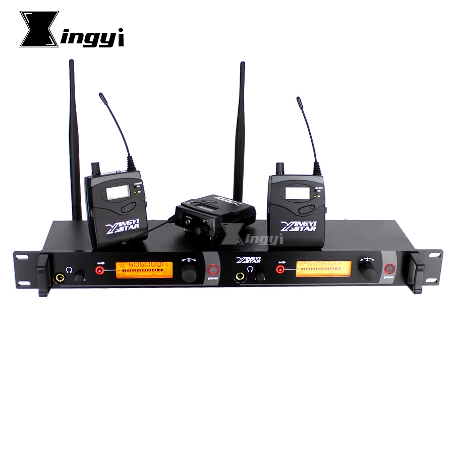 

In Ear Monitor UHF Wireless System Three Bodypack Receivers & One Transmitter Monitoring Professional Stage Monitors in Earphone