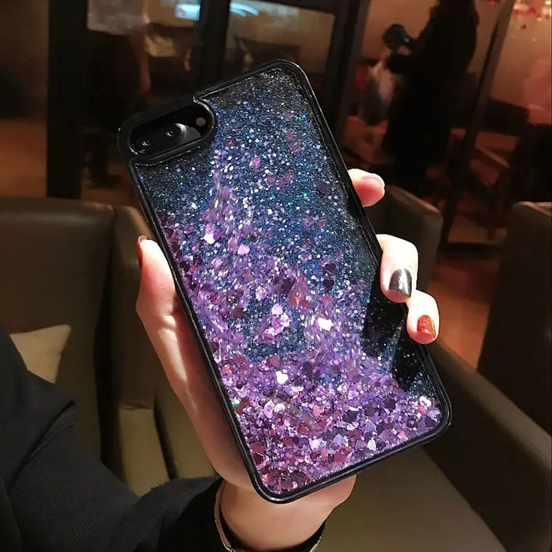 Dynamic Liquid Capinha For iPhone 8 7 Plus X Xr Xs Max Hard PC Quicksand Case 6 6s Plastic Cover iPone Coque Shell |
