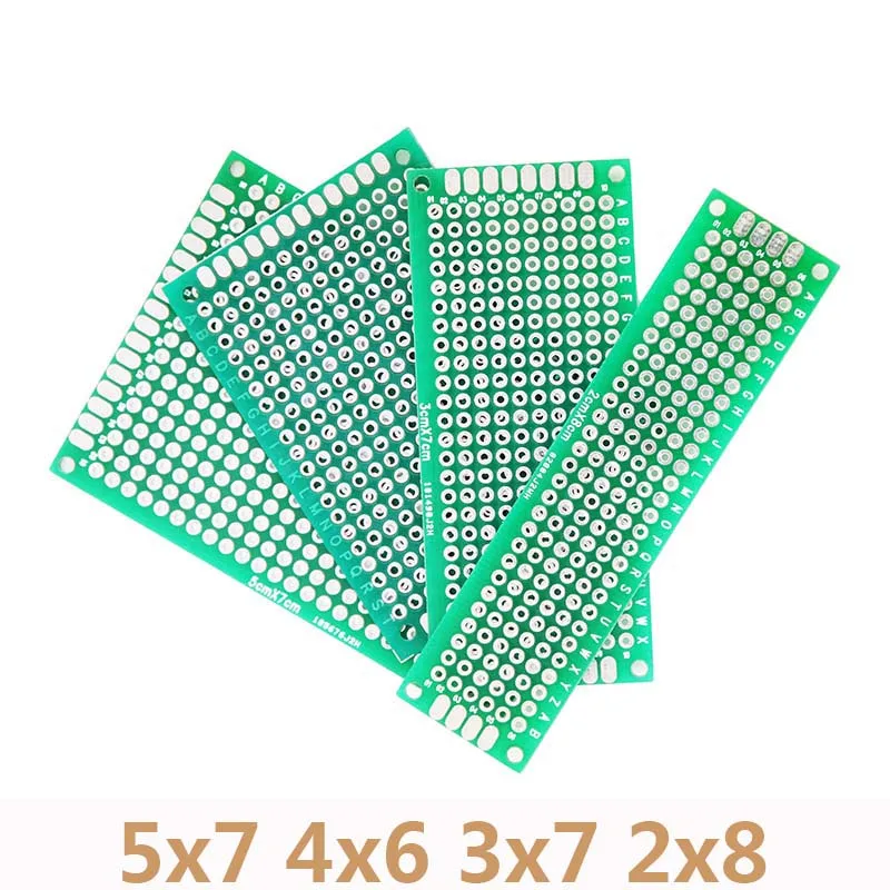 4 шт./лот 5x7 4x6 3x7 2x8 см двухсторонний медный Прототип PCB универсальная плата для Arduino