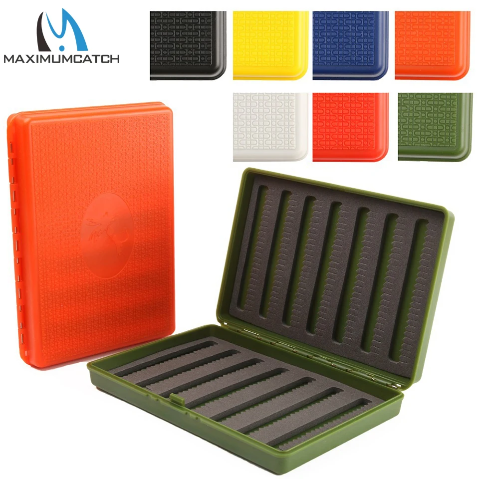 

Maximumcatch 156*108*28mm Slim Pocket Plastic Waterproof Fly Fishing Box 7 Colors For Choose