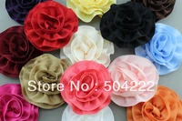 50pcs big assorted satin cotton flowers rolled rosettes for wedding decordiy jewelry headbands 85mm