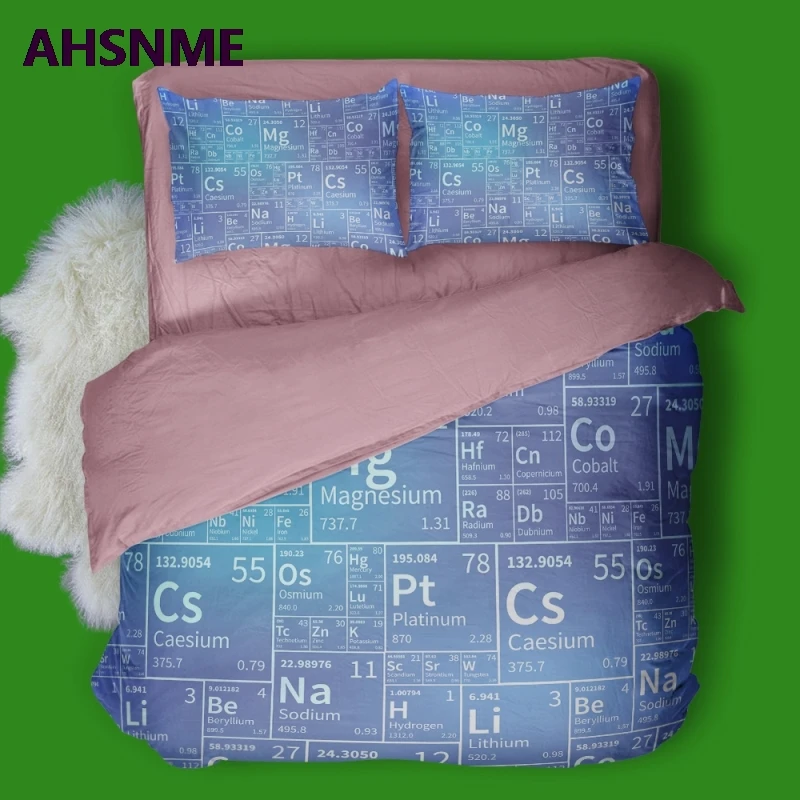 AHSNME, научная Таблица элементов, пододеяльник, набор, номер протона, электронный номер, химическое отношение, Комплект постельного белья