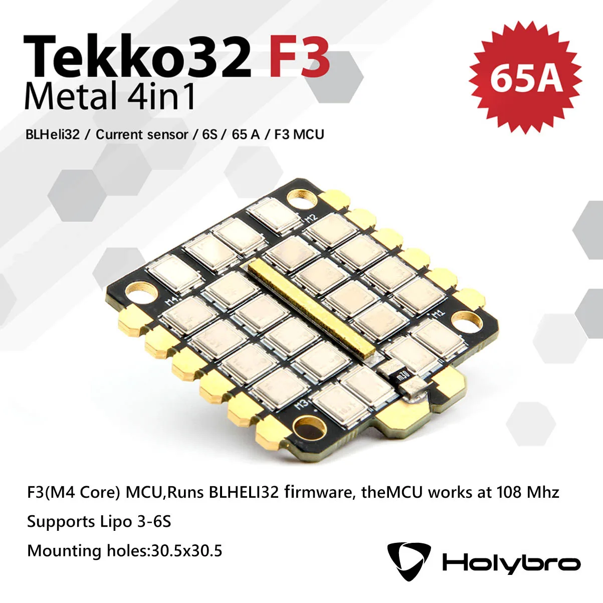 Metal 4in1 ESC Holybro Kakute F7 Контроллер полета& Holybro Atlatl HV V2 5,8G Видео передатчик& Tekko32 F3 Металл 65A ESC комбо для FPV - Цвет: Metal 4in1 ESC