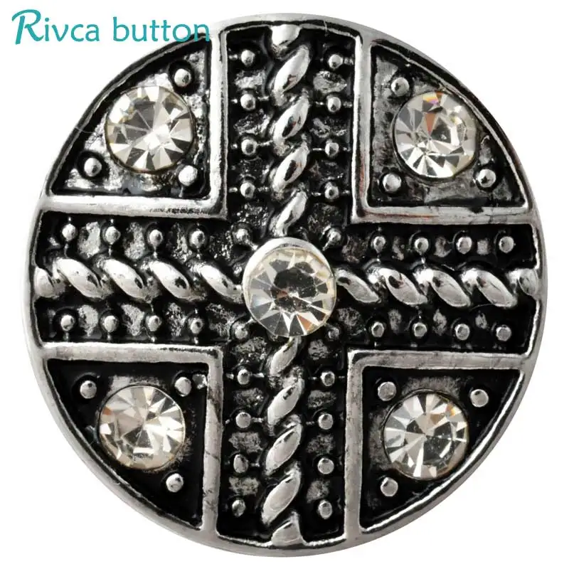 Rivca Snap Button Jewelry Rhinestone Styles Metal Charm DIY 18mm Bracelets For Women Christmas Gift D03029 | Украшения и