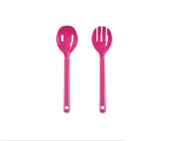 2 piece Cutlery Set Plastic Salad Serving Multicolored Spoon and Fork ernesto-salatbesteck-2-teilig | Дом и сад