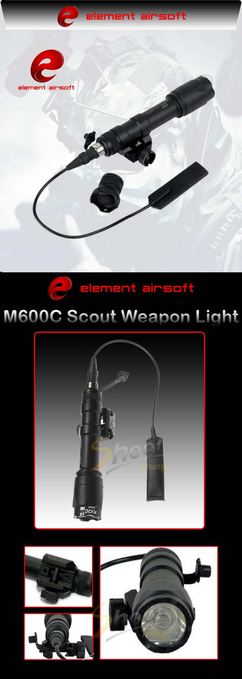 Element Airsoft surefir M600C оружейный светильник зеленый лазер IR PEQ 15 переключатель Тактический скаутский фонарик оружие лампа для охоты