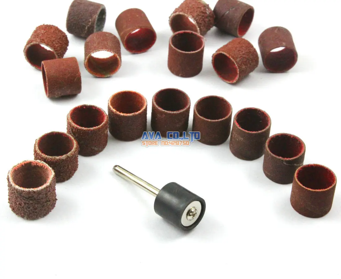 50 Pieces 60 Grit 15mm Sanding Band Drum Sleeve 3mm Shank | Инструменты