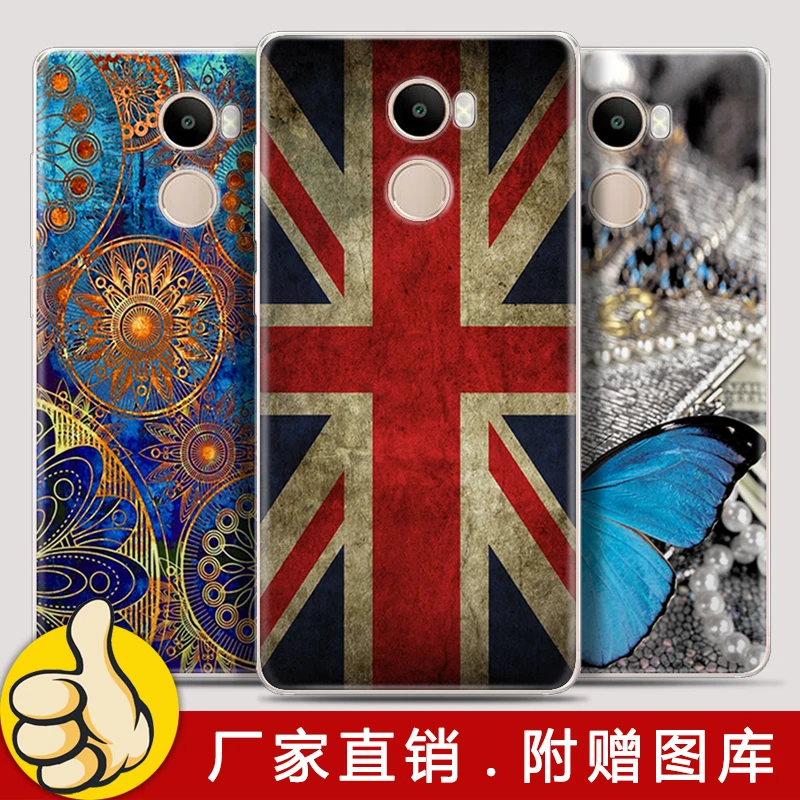 Для Xiaomi Redmi 4 Чехол Мягкий силиконовый чехол для 5 50 дюймов Мода окрашенные