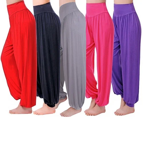

Women's Comfy Harem Loose Long Pants Belly Dance Boho Wide Trousers