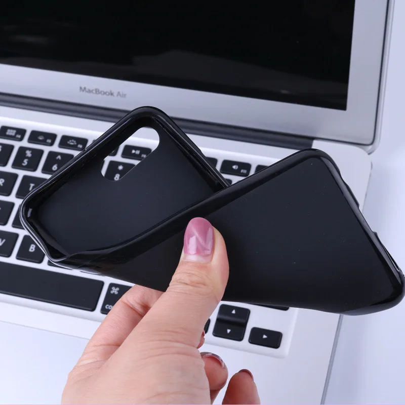 Black silicone case Для huawei Honor 8X 10i 8S 20 20i 7A 8A 8C P30 Lite Play Pro Чехол из искусственной кожи чехол-бумажник с откидной крышкой для huawei Y6 Prime чехол сумка - Цвет: Black silicone case