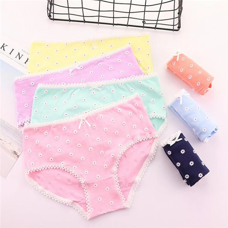 Трусики для девочек 4 шт./Лот Симпатичные нижнее белье хлопковые трусы мягкое