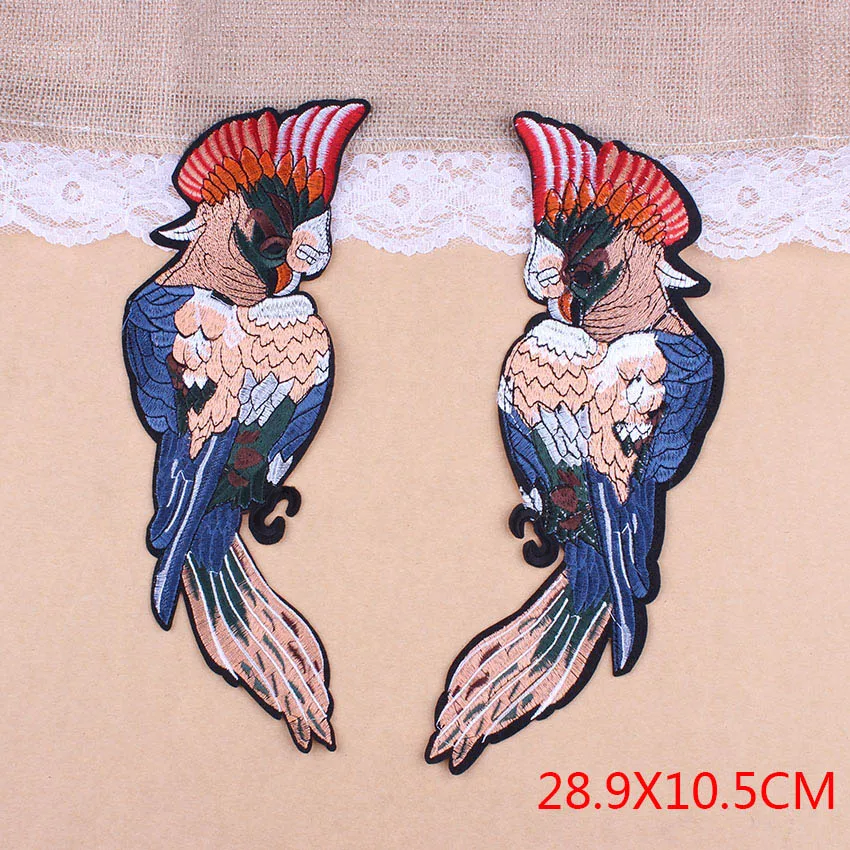 Пластыри для спины курток большой попугай вышитые птицы патчи с цветочным узором