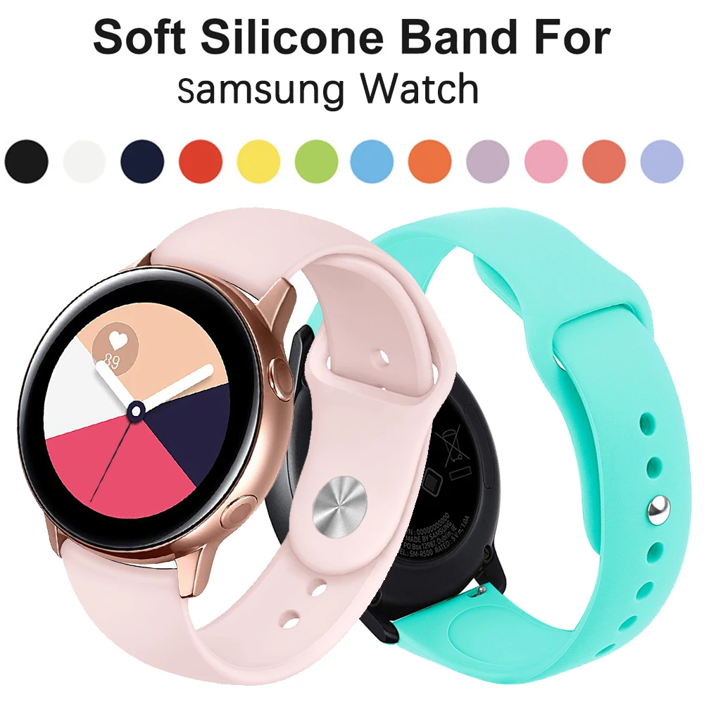 Силиконовый спортивный ремешок для samsung gear S3 Galaxy Active Watch 42, 46 мм, ремешок gear S2 Class, быстросъемный ремешок для часов 20 мм, 22 мм