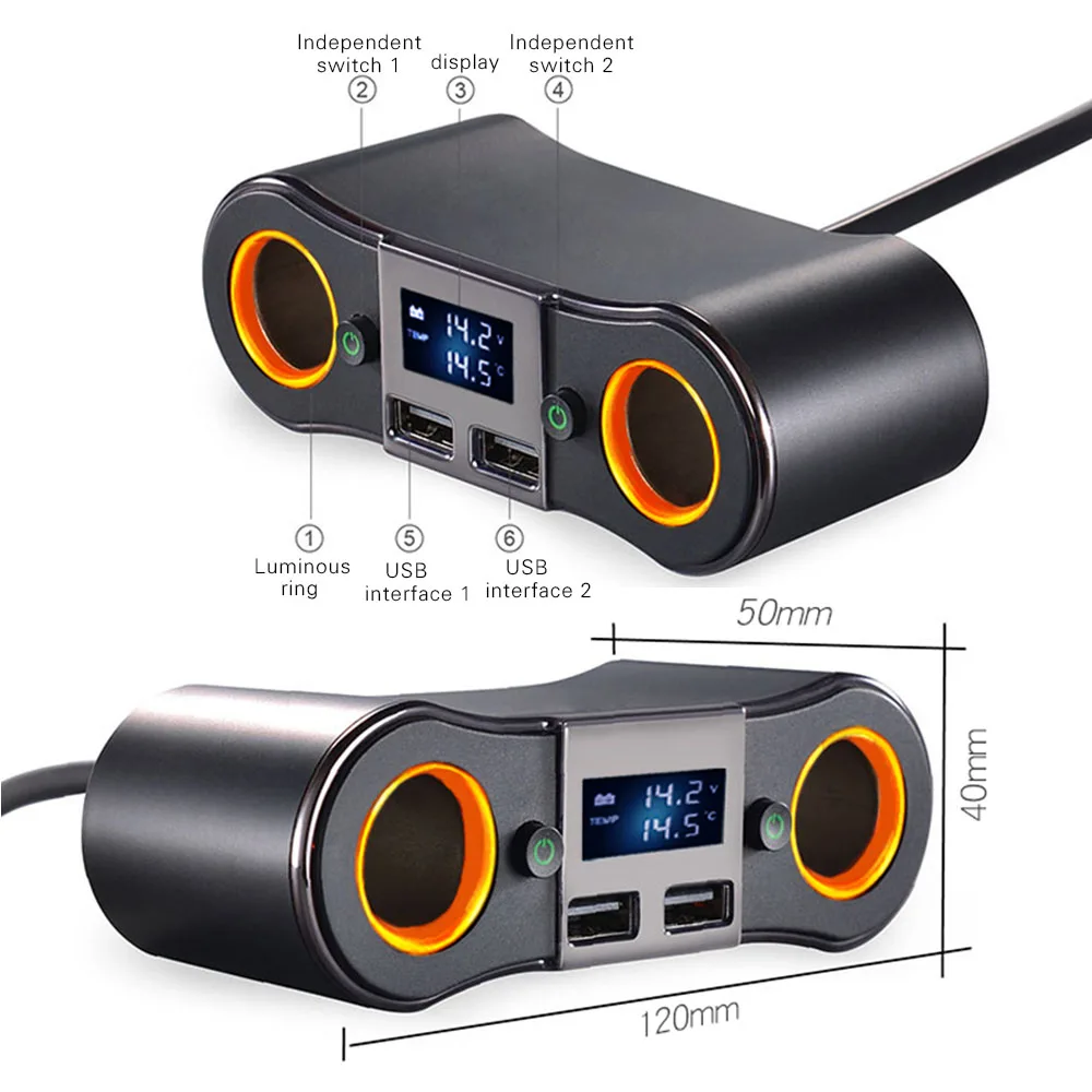 Автомобильное зарядное устройство AOSHIKE с двумя USB портами а 80 Вт|charger charger|charger with