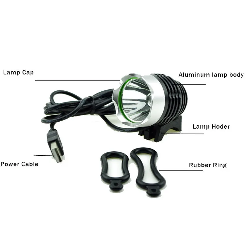 Суперъяркий велосипедный светодиодный фонарь с USB 1800 люмен XML T6 алюминиевый сплав