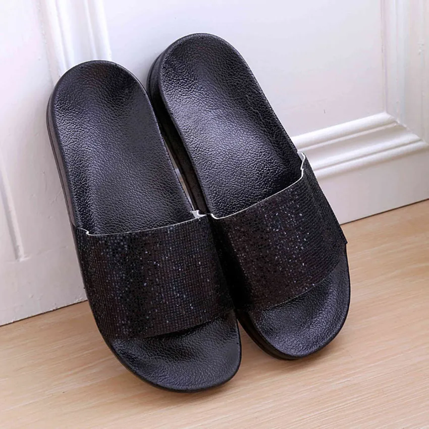 Cheelon Обуви 2017 Женщин Летом Плоским Тапочки Повседневная Слайды Открытый Bling