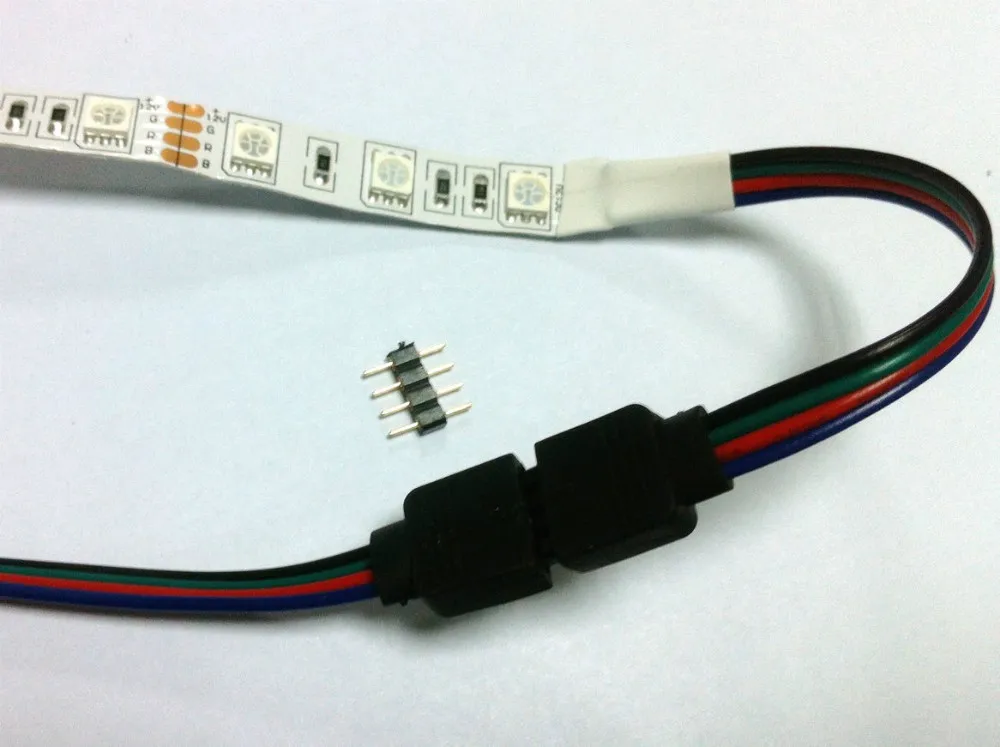 20 шт 4pin RGB Разъем 4 pin иглы мужской тип двойной маленькая часть для LED 3528 и 5050 полосы