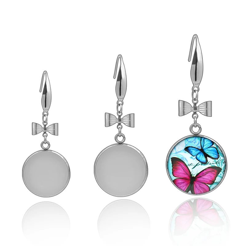 Основа для сережек с кабошоном из нержавеющей стали 10 шт. | Украшения и аксессуары