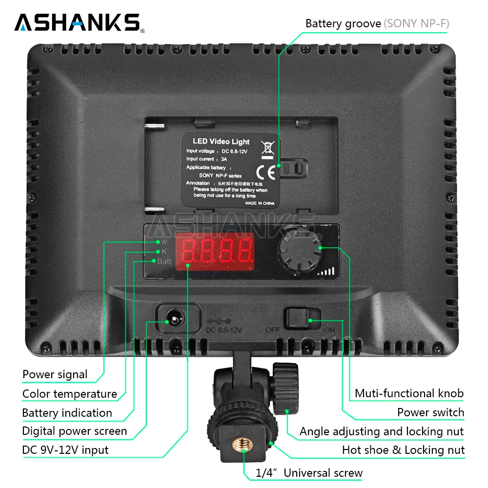 Профессиональная ультратонкая светодиодная лампа ASHANKS 3200 K 5600 для освещения