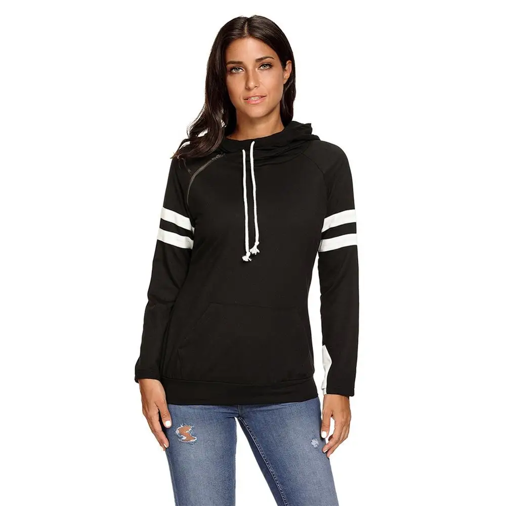 2017 осенне зимние новые модные черные толстовки с капюшоном и длинными рукавами