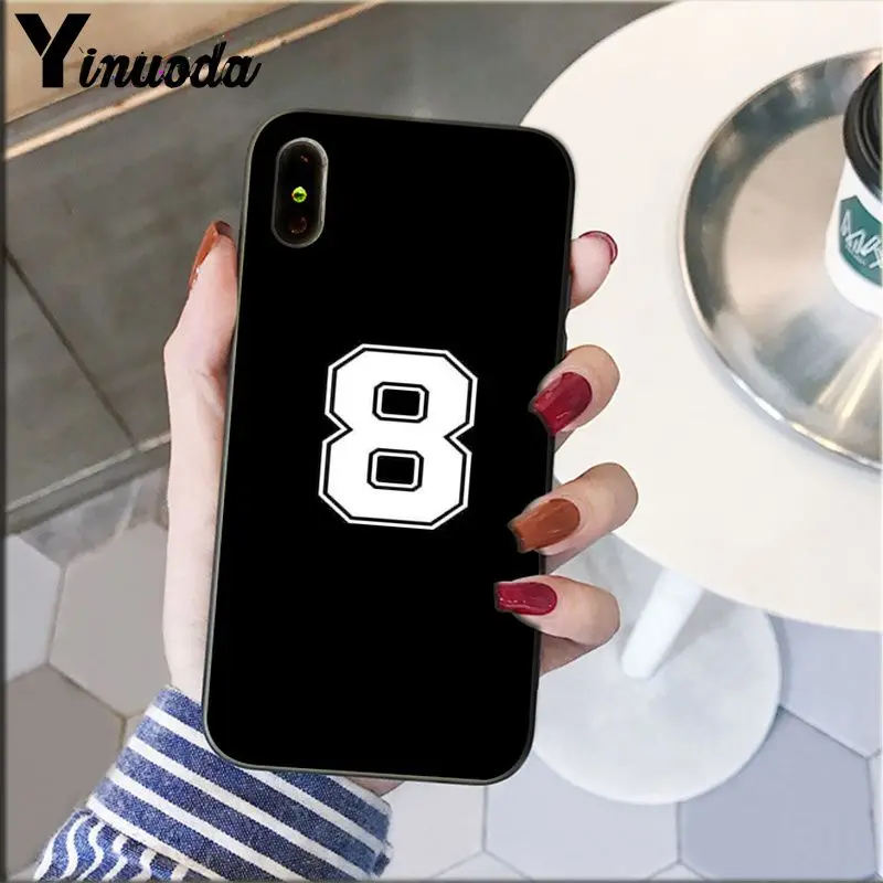Yinuoda черная буква и номер Coque Оболочка Чехол для телефона для Apple iPhone 8 7 6 6S Plus X XS MAX 5 5S SE XR крышка - Цвет: A12