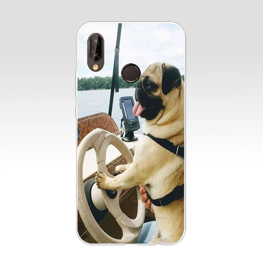 154AQ Funny Smiling Pug Lovely Soft Silicone Tpu Cover Case for huawei p 20 lite pro y6 2017 mate 10 | Мобильные телефоны и