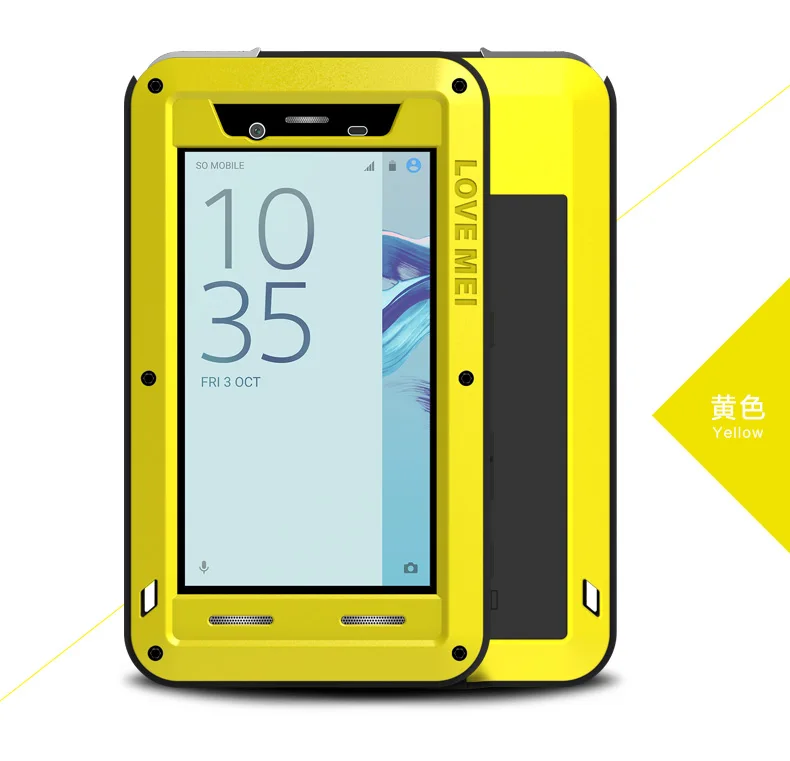 for Sony Xperia X Compact F5321 Case LOVE MEI Shock Dirt Proof Water Resistant Metal Armor Cover Phone Mini capa |