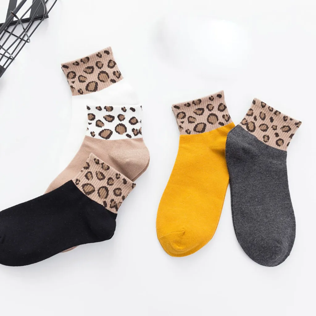 Новые весенние женские носки с леопардовым принтом Модные ножные браслеты Sox Bobby