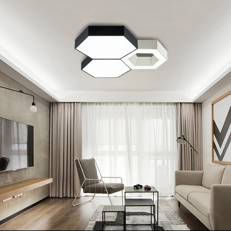 Потолочный светильник светодиодный шестигранный для спальни гостиной балкона