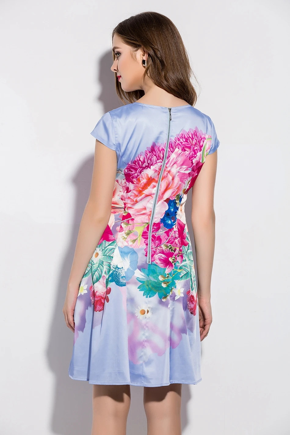 Горячая! продажа 2016 Лето Новые женские Платья Роскошные Цветочные Печати Женщины