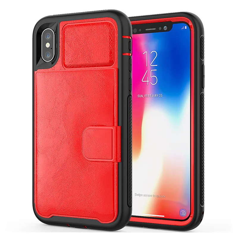 Магнитный кожаный чехол-кошелек Tikitaka для iPhone 11 Pro 11 XR XS Max с отделением для карт, простой чехол для iPhone X XS 7 8 6 6splus - Цвет: Red
